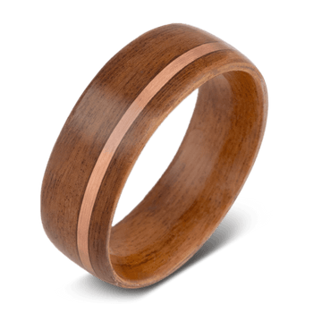 Olivewood and Stainless Steel Wooden Ring - Wooden Rings